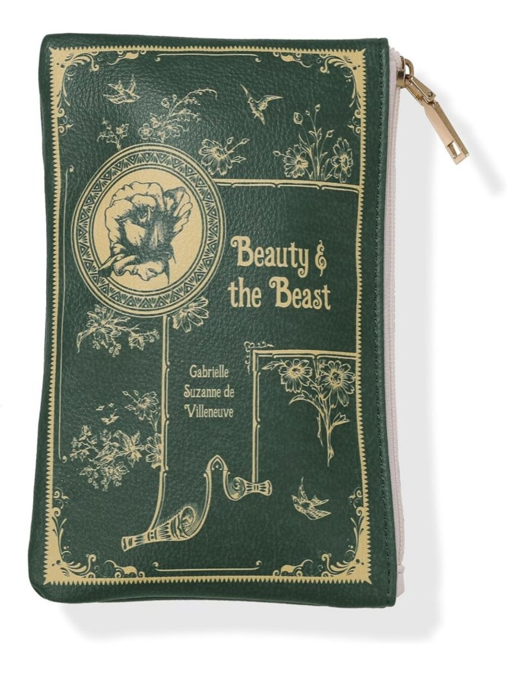 Fairytale Wristlet Pouch - PU Leather with Gold Accents | Zippered Fantasy Purse